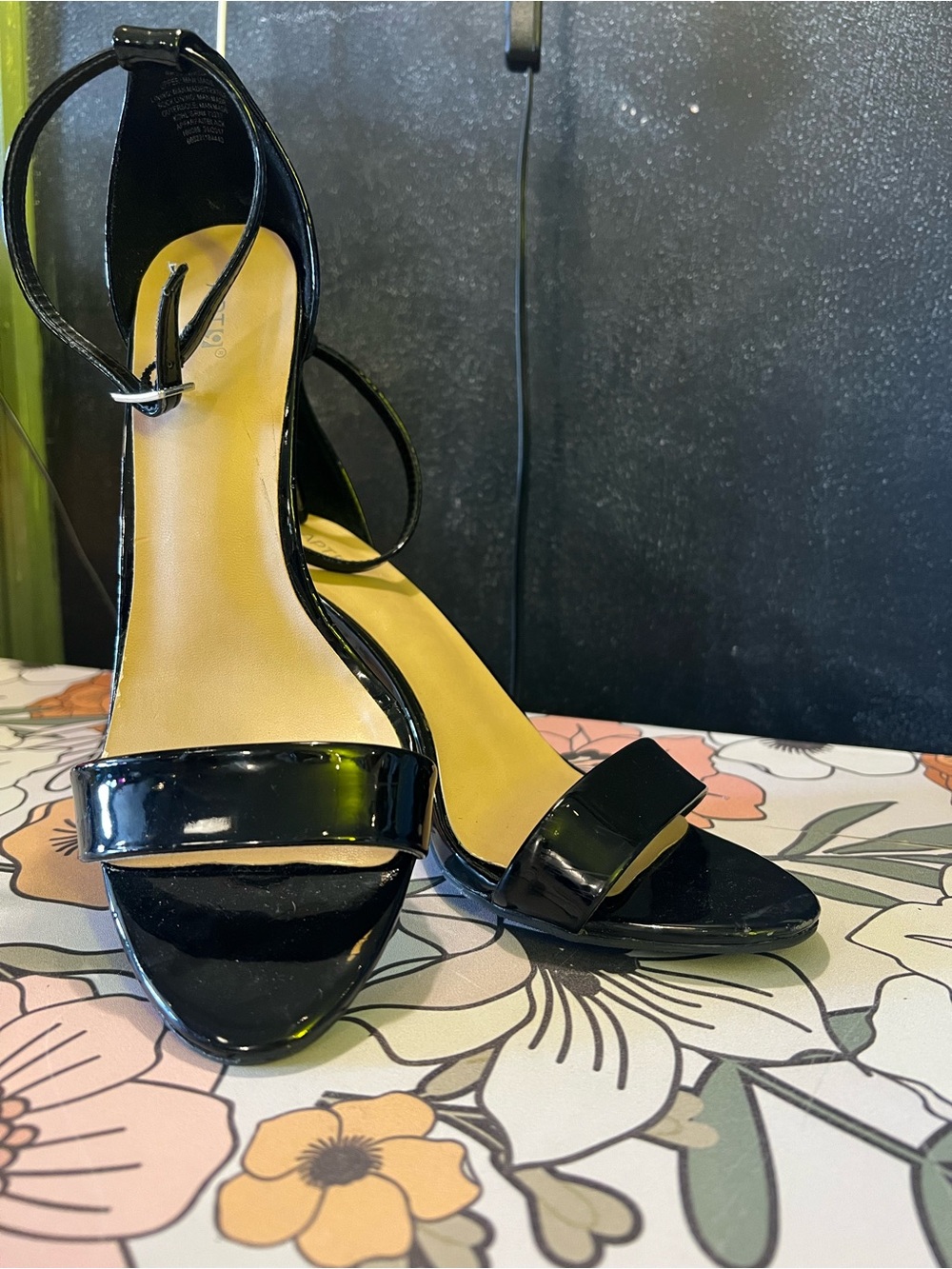 Apt. 9 Black Patent Ankle-Strap Heeled Sandals item# 68